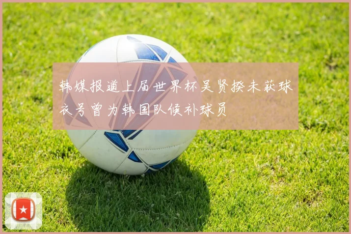 韩媒报道上届世界杯吴贤揆未获球衣号曾为韩国队候补球员